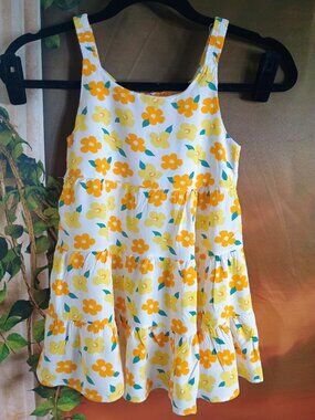 EUC Cutie Patootie Sz 5T Yellow Floral Tiered Summer Boho Sundress